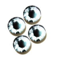Стеклянные радужно-светло-серые глазки, 12 мм, 4 шт., арт. GL-1213