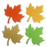 Дырокольные бумажные вырубки "Кленовые листья" 4 цвета, 5 см, 20 шт., арт. QS-JCDZ-120-022-01