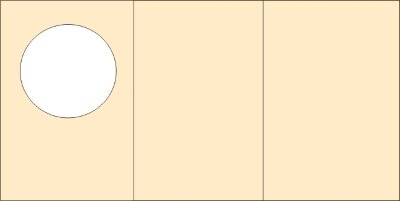 Большие открытки 3 шт., вырубка КРУГ, цвет абрикосовый, размер при сложении 155х205мм Открытки с тройным сложением (размер при сложении 155х205мм, в развороте 205х460мм), 270гр., 3 шт.