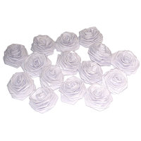 Бумажные цветы "Розочки", цвет белый металлик, 20 мм, 15 шт., арт. QS-R-003M