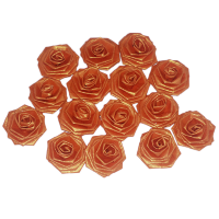 Бумажные цветы "Розочки", цвет оранжевое золото, диаметр 20 мм, 15 шт., арт. QS-R-013M