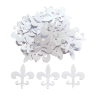 Дырокольные бумажные вырубки "Королевская лилия" белый, 25мм, 50 шт., арт. QS-99M-058-04