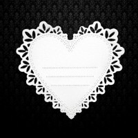 Фигурная бумажная вырубка "Сердце для пожеланий", цвет белый или по запросу, 1 шт., 11х10 см, арт. QS-A-13004-WH