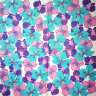 Салфетка для декупажа "Бирюзовые и розовые цветочки", квадрат, размер 33х33 см, 2 слоя