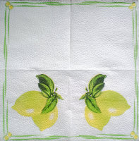 Салфетка для декупажа "Пара лимонов", квадрат, размер 24х24 см, 1 слой