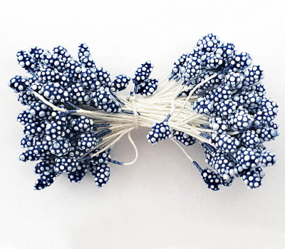 Тычинки гроздь синие Тычинки для цветов в пучке 50 шт. (+-2 шт)