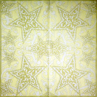 Салфетка для декупажа "Фигурные звезды на желтом", квадрат, размер 33х33 см, 3 слоя