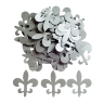 Дырокольные бумажные вырубки "Королевская лилия" серебро, 25мм, 50 шт., арт. QS-99M-058-05