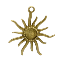 Шарм-подвеска бронзовая "Античное солнце", 1 шт., 51х46 мм (диаметр под кабошон 12 мм), арт. AL-320007S
