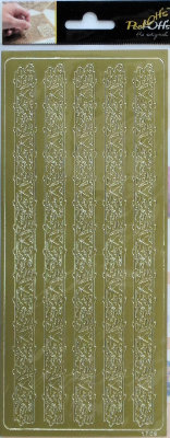 Наклейки &quot;Бордюры -барокко&quot; / Золото A-P-1763-G Наклейки "Бордюры -барокко"- Золото                   Золотые наклейки Peel-Offs (Нидерланды)
В набор входит 1 лист наклеек формата 10х23см с   5-ю длинными широкими бордюрами на золотом фоне.