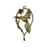 Шарм-подвеска бронзовая "Птичка над цветком", 1 шт., 20х35 мм, арт. AL-02257