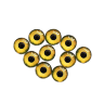Стеклянные радужно-желтые глазки с круглым черным зрачком, 8 мм, 10 шт., арт. QS-AL-K05056-02