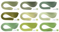 900 полос корейская бумага для квиллинга, зеленый микс, 116гр., ширина 7 мм