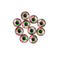Стеклянные радужно-красно-зеленые глазки с круглым черным зрачком, 8 мм, 10 шт., арт. QS-AL-K05056-06