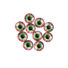 Стеклянные радужно-красно-зеленые глазки с круглым черным зрачком, 8 мм, 10 шт., арт. QS-AL-K05056-06