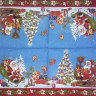 Салфетка для декупажа "Дед Мороз на санках", квадрат, размер 25х25 см, 3 слоя