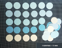 Дырокольные бумажные вырубки "Круги" голубой микс, 25мм, 50 шт., арт. QS-99M-116-02