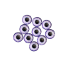 Стеклянные радужно-светло-сиреневые глазки с круглым черным зрачком, 8 мм, 10 шт., арт. QS-AL-K05056-05