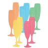 Фигурные бумажные вырубки "Бокал шампанского", микс 5 цветов, 9,5х2,5 см, 10 шт., арт. QS-LR0237-M1