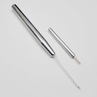 Набор металлических инструментов: мини инструмент для квиллинга (длина прорези 6 мм) и шило, арт. GA-QGS-02