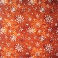 Салфетка для декупажа "Снежинки на оранжевом", квадрат, размер 33х33 см, 3 слоя