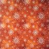 Салфетка для декупажа "Снежинки на оранжевом", квадрат, размер 33х33 см, 3 слоя