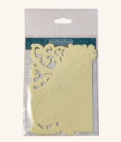 Фигурные бумажные вырубки "Кружевная салфетка-4", пастельный желтый, 13,5х9 см, 4 шт., арт. QS-LR0405-08