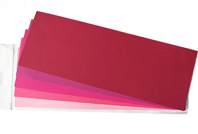 Листовая бумага для крупных элементов №27, 105х295мм, плотность бумаги 130 гр. розовый микс, 5 розовых тонов по 3 листа каждого тона, 15 листов, 105х295 мм, 130 гр.