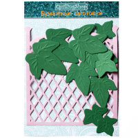 Фигурные бумажные вырубки "Садовая решетка и листья плюща", розово-зеленый, 2 шт. и 10 листьев, арт. QS-CR1263-15
