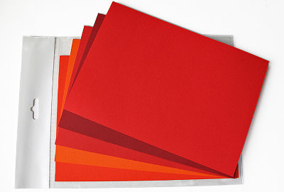 Листовая бумага для крупных элементов №26, 210х148мм, плотность бумаги 130 гр. красный микс, 5 красных тонов по 3 листа каждого тона, 15 листов, 210х148 мм, 130 гр.