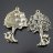 Шарм-подвеска бронзовая "Деревце со зверьком", 1 шт., 34х22 мм, арт. AL-31646