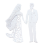 Фигурная бумажная вырубка "Жених и невеста-3", цвет белый или по запросу, 9х7,5 см, 1 шт., арт. QS-D236-01