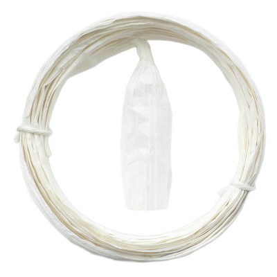 Плоская бумажная веревочка № 01: цвет Белый, 10 метров Twistart бумажная лента, 4 см (в раскрутке) х 10 м