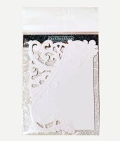 Фигурные бумажные вырубки "Кружевная салфетка-4", белый, 13,5х9 см, 4 шт., арт. QS-LR0405-01