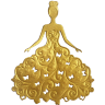 Фигурные бумажные вырубки "Дама в бальном платье" золотые, 2 шт., 10,8х8,8 см, арт. QS-A-02006-02M