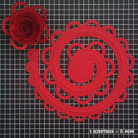 Фигурные бумажные вырубки "Розы" красный коралл, 3шт., арт. QS-S4-352-01