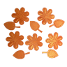 Фигурные бумажные вырубки "Цветок и листок", оранжевое золото, 3,5 см, 10 шт., арт. QS-CR1248-05-12