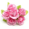 Декоративный букетик розовый, DKB149P, 6 цветков, диаметр цветка 2,5 см