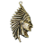 Шарм-подвеска бронзовая "Голова индейца", 1 шт., 55х28 мм, арт. AL-38410