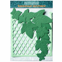 Фигурные бумажные вырубки "Садовая решетка и листья плюща", мятно-зеленый, 2 шт. и 10 листьев, арт. QS-CR1263-17