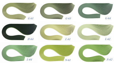 900 полос корейская бумага для квиллинга, зеленый микс, 116гр., ширина 3 мм, арт. 35GMIX03270 9 наборов зеленых оттенков корейской бумаги для квиллинга. В каждом наборе содержится 100 одноцветных полосок (3х270мм), 116 гр. Всего 900 полос. Оттенки G-61,G-63, G-64, D-61, L-61, L-62, L-64, N-61, N-62