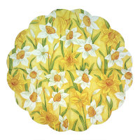 Салфетка для декупажа "Белые и желтые нарциссы", фигурный круг, диаметр 32 см, 3 слоя