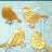 Фигурные бумажные вырубки "Белая клетка с золотыми птичками", 6 шт., арт. QS-A-06008-01M