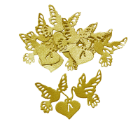 Фигурные бумажные вырубки "Голуби с сердцем-2", золото, 6х4 см, 5 шт., арт. QS-6003-0016-02