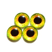 Стеклянные радужно-желтые глазки, 12 мм, 4 шт., арт. GL-1202