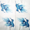 Салфетка для декупажа "Синяя рыбка на белом", квадрат, размер 33х33 см, 3 слоя
