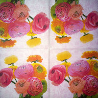 Салфетка для декупажа "Букет роз", квадрат, размер 33х33 см, 3 слоя