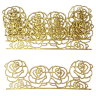 Фигурные бумажные вырубки "Бордюры из роз-2" золотые, 4 шт., 11,5х4 см, арт. QS-A-12002-02M