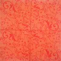 Салфетка для декупажа "Витой красный узор", квадрат, размер 33х33 см, 3 слоя