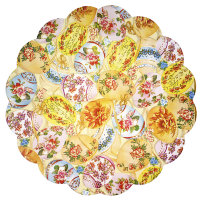 Салфетка для декупажа "Цветочный орнамент на яйцах", фигурный круг, диаметр 32 см, 3 слоя